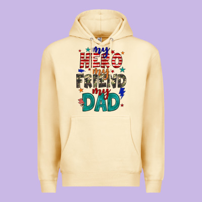 My Hero My Friend My Dad Premium Hoodie Designed By Jahusdesignshop