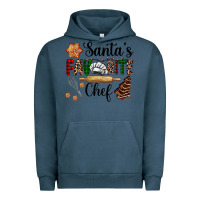 Pigment Midnight Navy santa's favorite chef Urban Hoodie - AdoDesignShop