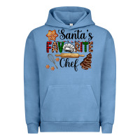 Pigment Pebble Blue santa's favorite chef Urban Hoodie - AdoDesignShop