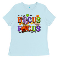 Baby Blue hocus focus halloween teacher Ladies Tee - BarkalooDesign