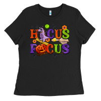 Black hocus focus halloween teacher Ladies Tee - BarkalooDesign