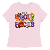 Bubblegum Pink hocus focus halloween teacher Ladies Tee - BarkalooDesign