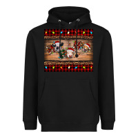 Black hohoho christmas cows Heavyweight Hoodie - RanaPortraitStore