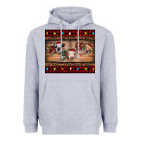 Heather Grey hohoho christmas cows Heavyweight Hoodie - RanaPortraitStore