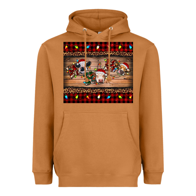 Hohoho Christmas Cows Heavyweight Hoodie by RanaPortraitStore | Teevron