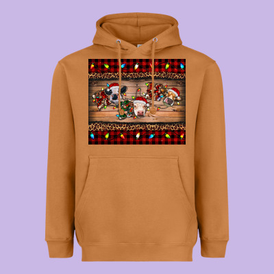 Heavyweight Hoodie hohoho christmas cows