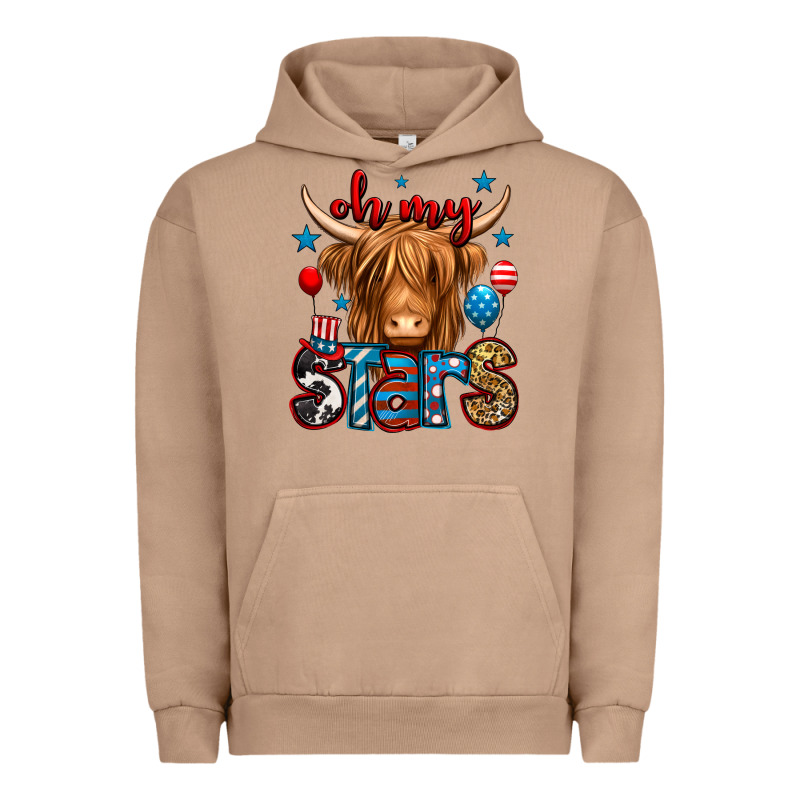 Oh My Stars 4th Of July Shaggy Cow Urban Hoodie by Jasminsmagicworld | Teevron