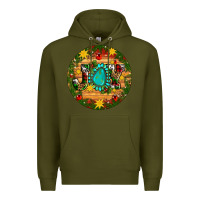 Army Green Christmas gemstone joy ornament Premium Hoodie - Artiststas