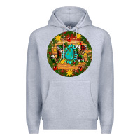 Heather Grey Christmas gemstone joy ornament Premium Hoodie - Artiststas
