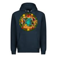 Navy Christmas gemstone joy ornament Premium Hoodie - Artiststas