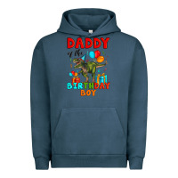 Pigment Midnight Navy daddy of the birthday boy t rex Urban Hoodie - Artiststas