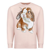 Pale Pink cute bunny Premium Sweatshirt - RanaPortraitStore