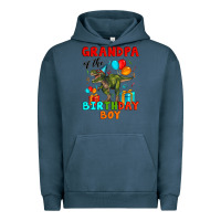 Pigment Midnight Navy grandpa of the birthday boy t rex Urban Hoodie - Artiststas