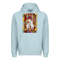 Blue Mist Christmas goat family Premium Hoodie - Artiststas