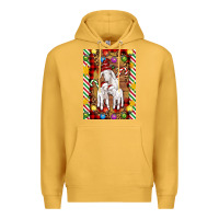 Mustard Christmas goat family Premium Hoodie - Artiststas