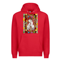 Red Christmas goat family Premium Hoodie - Artiststas