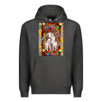 Charcoal Heather Christmas goat family Premium Hoodie - Artiststas