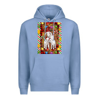 Colony Blue Christmas goat family Premium Hoodie - Artiststas