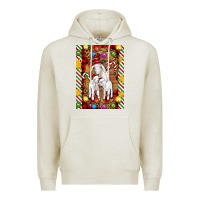 Oatmeal Heather Christmas goat family Premium Hoodie - Artiststas