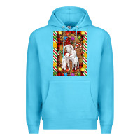 Ocean Blue Christmas goat family Premium Hoodie - Artiststas