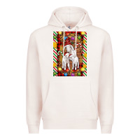 Pale Pink Christmas goat family Premium Hoodie - Artiststas
