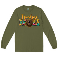 Army Green fearless mom bear Long Sleeve Tee - BarkalooDesign