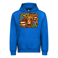 Cobalt 4th of july shaggy cow Urban Hoodie - Jasminsmagicworld