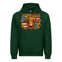 Forest Green 4th of july shaggy cow Urban Hoodie - Jasminsmagicworld