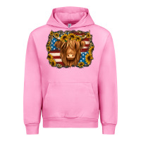 Fuchsia Pink 4th of july shaggy cow Urban Hoodie - Jasminsmagicworld