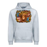 Heather Grey 4th of july shaggy cow Urban Hoodie - Jasminsmagicworld