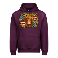 Mauve Wine 4th of july shaggy cow Urban Hoodie - Jasminsmagicworld