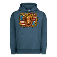 Pigment Midnight Navy 4th of july shaggy cow Urban Hoodie - Jasminsmagicworld