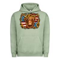 Pigment Oil Green 4th of july shaggy cow Urban Hoodie - Jasminsmagicworld