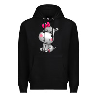 Black cute hippopotamus Premium Hoodie - AdoDesignShop