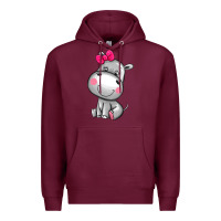 Burgundy cute hippopotamus Premium Hoodie - AdoDesignShop