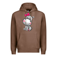 Chestnut cute hippopotamus Premium Hoodie - AdoDesignShop