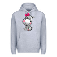 Heather Grey cute hippopotamus Premium Hoodie - AdoDesignShop