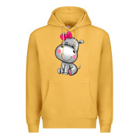 Mustard cute hippopotamus Premium Hoodie - AdoDesignShop