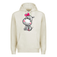 Oatmeal Heather cute hippopotamus Premium Hoodie - AdoDesignShop