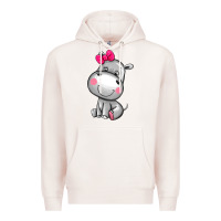 Pale Pink cute hippopotamus Premium Hoodie - AdoDesignShop