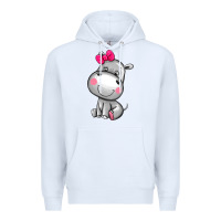 White cute hippopotamus Premium Hoodie - AdoDesignShop