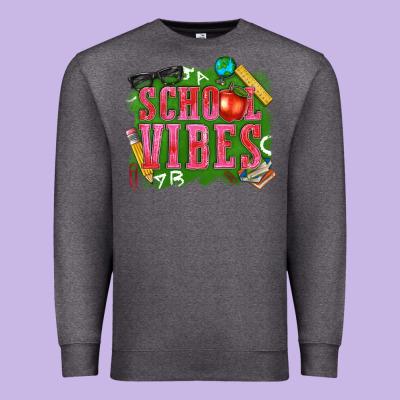 School Vibes Premium Sweatshirt Designed By Texasbilliewilder
