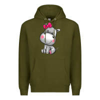 Army Green cute hippopotamus Premium Hoodie - AdoDesignShop