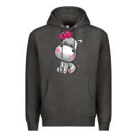 Charcoal Heather cute hippopotamus Premium Hoodie - AdoDesignShop