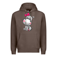 Coffee cute hippopotamus Premium Hoodie - AdoDesignShop