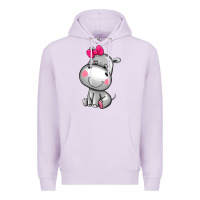 Lilac cute hippopotamus Premium Hoodie - AdoDesignShop