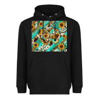 Black leopard sunflower hearts Heavyweight Hoodie - RanaPortraitStore