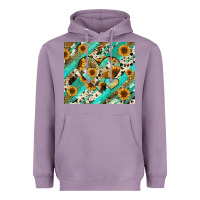 Lavender leopard sunflower hearts Heavyweight Hoodie - RanaPortraitStore