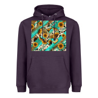 Plum leopard sunflower hearts Heavyweight Hoodie - RanaPortraitStore