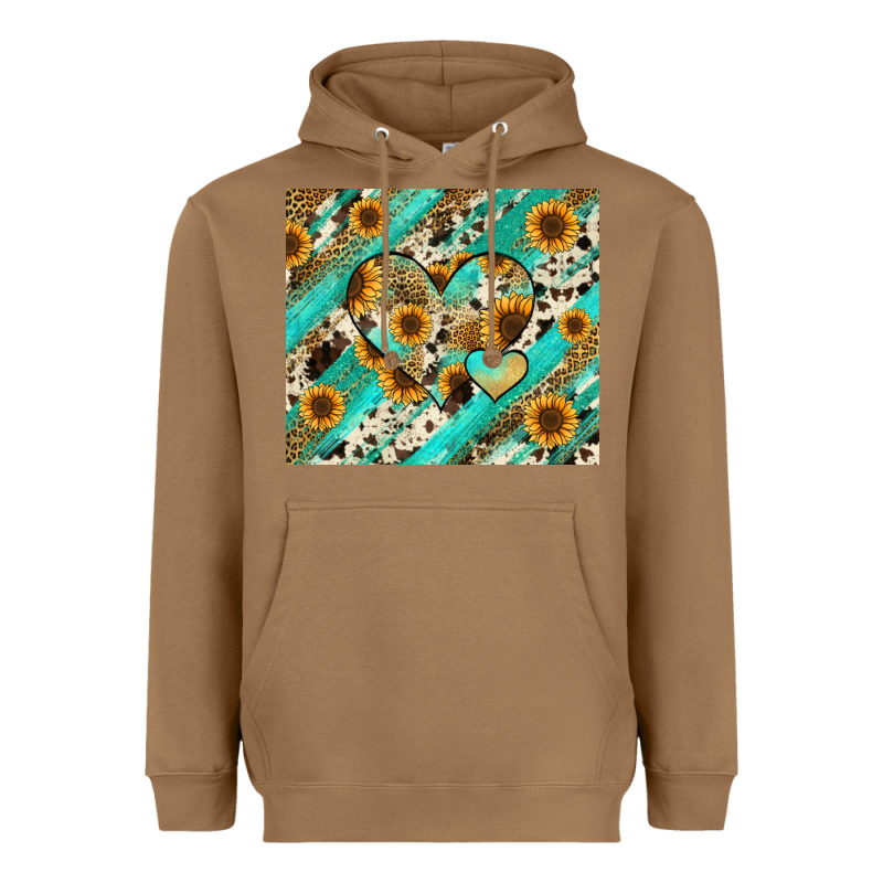 Leopard Sunflower Hearts Heavyweight Hoodie by RanaPortraitStore | Teevron